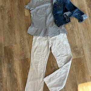 Banana Republic Cream colored linen Pants